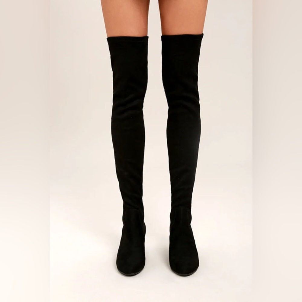 NWOB Steve Madden Issac Faux Suede Over the Knee Heeled Boots Size 8.5 - Picture 3 of 8